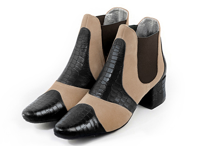 Satin black dress booties for women - Florence KOOIJMAN